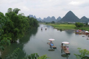 Yulong river bamboo rafting